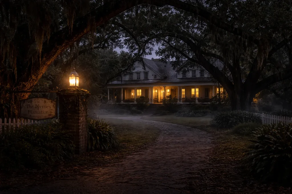 The Myrtles Plantation at night.  You can imagine the torture that poor slaves would have had to endure in such places